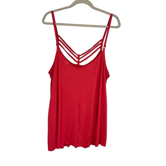 Torrid Top Women 3X Red Tank Active Retro Sporty Neutral Minimalist Tomato Girl - Picture 3 of 9